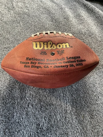 Wilson Super Bowl XXXVII Authentic Ball 1/26/2003  Bucs Raiders Cover
