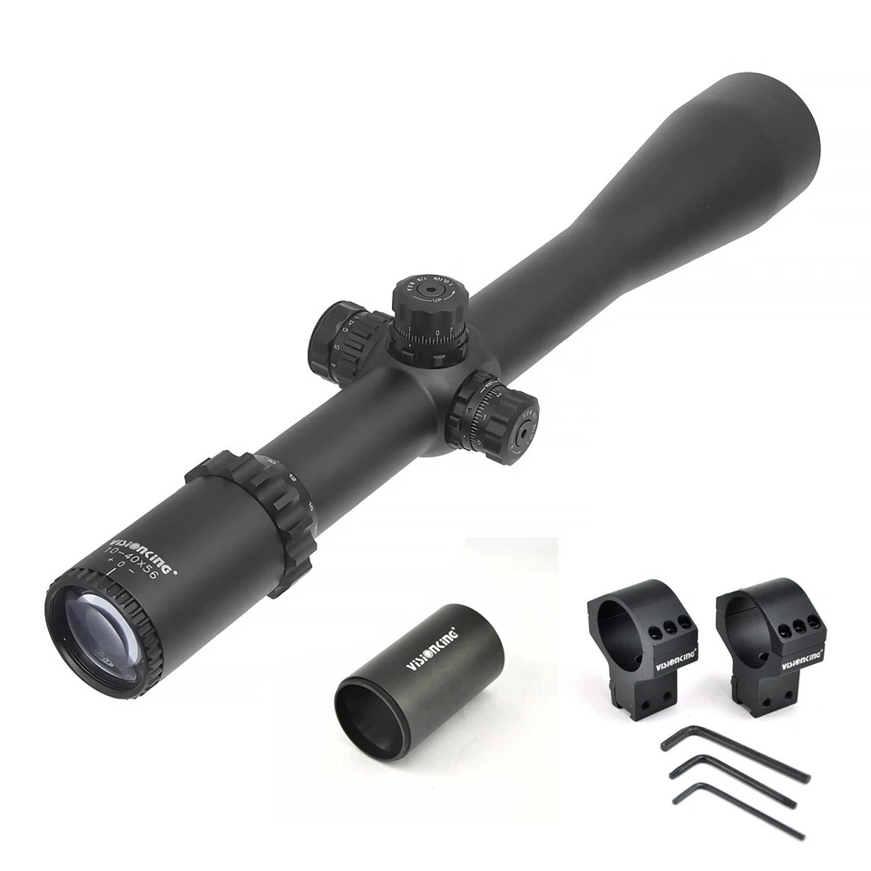 Visionking 10-40x56 Rifle Scope Long Rang Hunting Shooting 11mm Mount & Sunshade - Image 1 of 4
