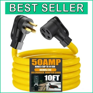 50 Amp EV Charger Adapter - 10FT 3-Prong to 4-Prong Heavy Duty Extension Cable - Picture 1 of 9