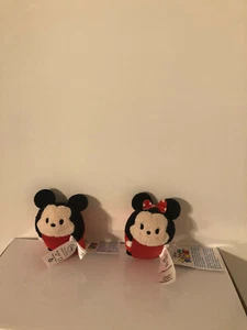 Disney Tsum Tsum Mickey und Minnie Plüsch Minis Authentic Beanie Neu mit Etikett - Bild 1 von 3