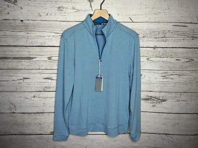 Southern Tide Mens Blue Striped Tide To Trail 1/2 Zip Pullover Sweater Small NWT - Image 1 of 4
