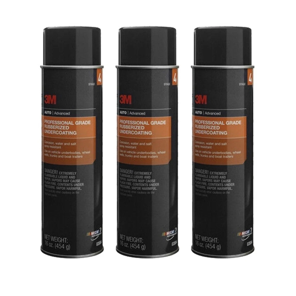 3 Pack - 16 Ounce 3M Professional Grade Rubberized Undercoating Spray 03584 Foto 1 de 1
