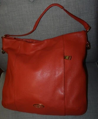 Bolso Bandolera Coach F34511 NARANJA Isabelle Cuero Guijarro Hobo Foto 1 de 4