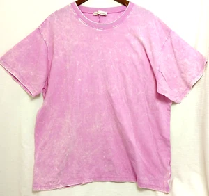 Zenana L/XL Pink Mineral Wash Oversized T-Shirt Soft Casual Comfy Relaxed Fit - Picture 1 of 9