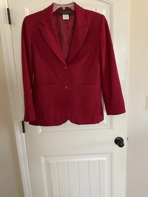 Blazer de lana Harve Bernard Petite rojo para mujer talla 12P Foto 1 de 4
