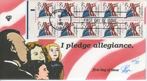 #2593a single FDC "I pledge allegiance" Hand-painted by Pugh-Perfect!!! - Picture 1 of 1