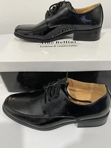 Mens Aldo Bellini Black Dress Formal Tuxedo Lace Up Oxford shoes- Size 7.5 - Picture 1 of 4