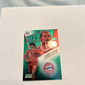 2022-23 Topps Stadium Club Chrome UCL GOAL FORCE Leroy Sane green Wave 71/99 - Picture 1 of 6