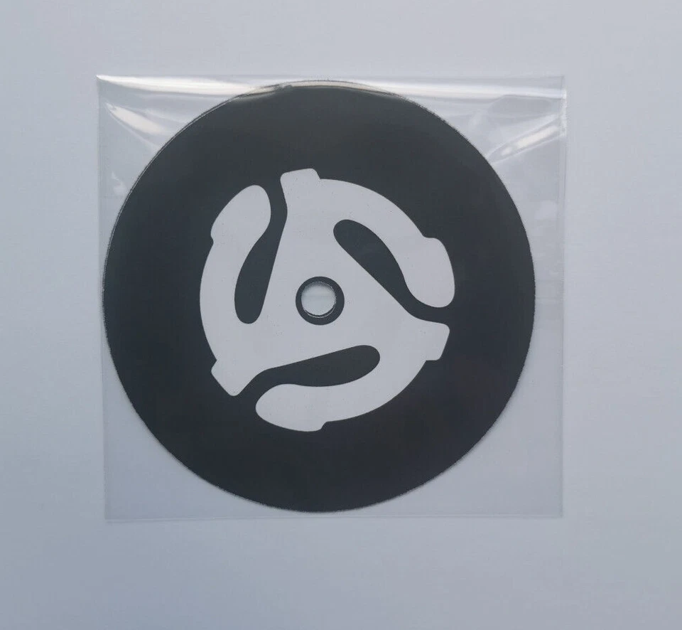 45 Adapter for Jukebox Records 12" Vinyl Record Centre Labels (Pair) - Image 1 of 1