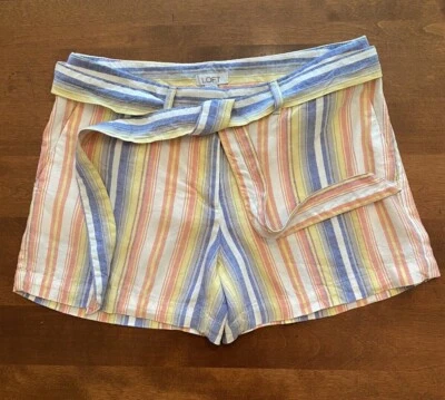 Pantalones Cortos Bolsillos Laterales y Traseros Multicolor Verticales Rayas Talla 00 Ann Taylor LOF Foto 1 de 2