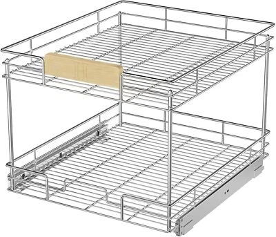ROOMTEC Organizador de Gabinete Extraíble con Mango de Madera 191/2" An x 211/2" D 2 Niveles Foto 1 de 4