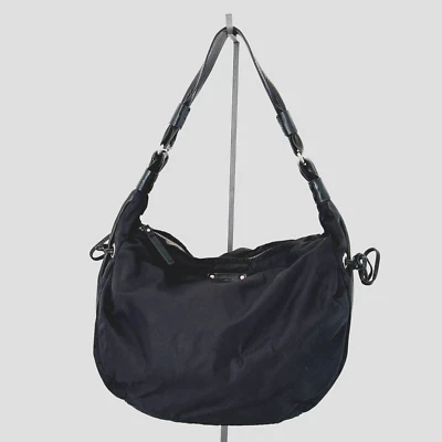 Kate Spade Vintage Shoulder Bag Stevie Hobo Leather Nylon Black Purse New York  - Изображение 1 из 4