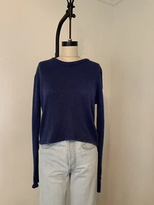 Neu! brandy melville Wollmischung dunkelblau Crop Francesca Pullover neu ohne Etikett Gr. S - Bild 1 von 6