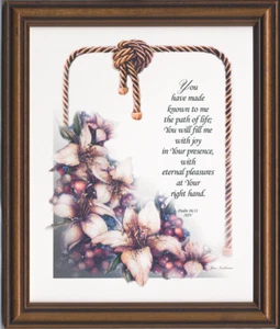 Jan Anderson Framed Psalm 16:11 Biblical Wall Art Bible Verse 9.5x11.25 in - Picture 1 of 2