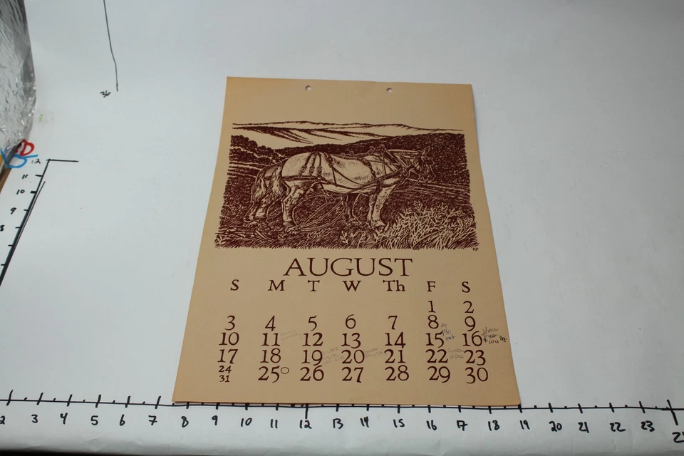 Calendario de pared de gran tamaño Wolf Creek Printery of Alderson, Virginia Occidental años 70 Foto 1 de 4