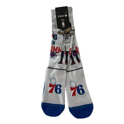 Ben Simmons Philadelphia 76ers Stance Socks Mens Large Big Head NBA Crew Socks Cover