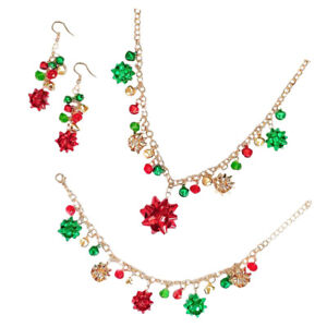  Christmas Necklace Set Iron Sheets Miss Flower Choker Colorful