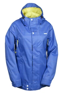 Nomis Asym Insulated Snowboard Jacket, Women's Small, Blue Raz Plaid New - Picture 1 of 1