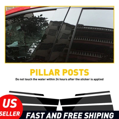 6x Pillar Door Window Posts Trim Cover Set 4dr For Black Honda CRV 2008 2009 - Image 1 of 4