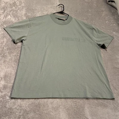 Essentials Fear Of God Camisa Para Hombres Grande Verde Salvia Logo Camiseta Ropa de Calle Foto 1 de 4