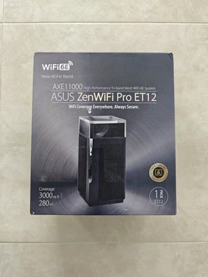 ASUS ZenWiFi Pro ET12 AXE11000 Tri-Band WiFi 6E Mesh System, Top Zustand, OVP - Bild 1 von 4