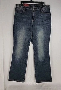Aura by Wrangler Damen Blue Denim Jeans Gr. 14 Durchschnitt (34x40) Boot Cut Schlankmacher - Bild 1 von 7