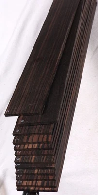 1st grade Macassar ebony BASS guitar fretboard blank 3.1x26.2" MF50 - Image 1 of 4