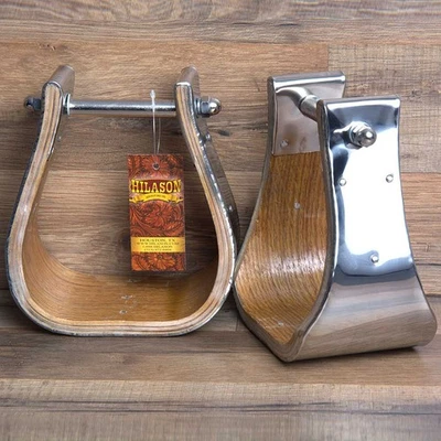 HILASON Western Wooden W/Steel Horse Saddle Stirrups Pair W/ 4" Thread | for