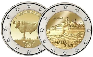 Malta 2025 2 € euros conmemorativos Buey -  Mdina  ( 2 monedas ) - Picture 1 of 1
