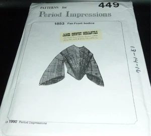 Victorian Period Impressions 1853 Fan Front Bodice Costume Sewing Pattern 12-16 - Picture 1 of 2
