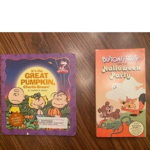 Peanuts Great Pumpkin Charlie Brown Buch & Knöpfe rostig Halloween VHS - Bild 1 von 9