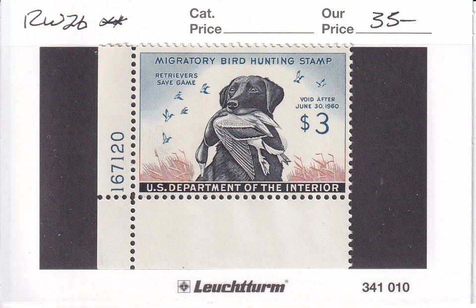 U.S.: Sc # RW26, $3 Federal Duck Hunting Stamp, MNH (E15596) - Image 1 of 1
