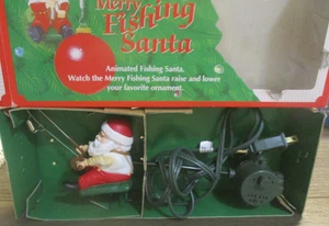 Vintage The Enchanted Workshop Merry Fishing Santa W/Box - Picture 1 of 4