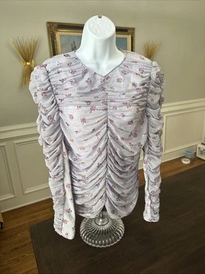 Blusa Top Zara Mujer Púrpura Estampado Floral Transparente Acanalada Informal Verano Talla Grande Foto 1 de 4