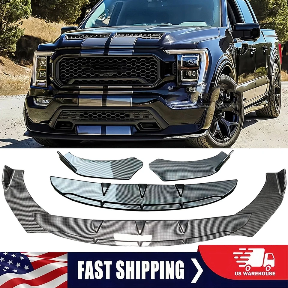 Kit de carrocería de alerón labial de parachoques delantero de carbono para camioneta Ford F150 F-150 1975-2023 Foto 1 de 4