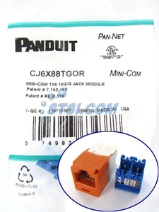Panduit CJ6X88TGOR Cat6a 10 Gig Mini-Com Jack, Orange ~STSI - Picture 1 of 3