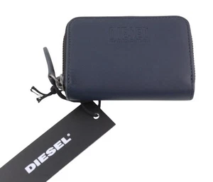 DIESEL Leathergo Japaround Women Wallet OS Dark Blue Zipper Closure RRP€140 - Picture 1 of 10