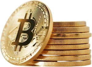 10 Stück Bitcoin Münze Souvenir mit Etui, physisches Gold - Bild 1 von 8