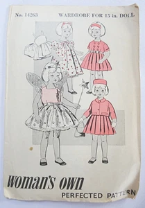 Patrón de costura vintage años 60 mujeres propias muñecas vestido ropa disfraz de hadas 13" - Imagen 1 de 8