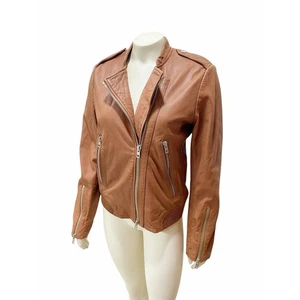 Giacca di pelle Rag & Bone Lyon marrone pelle di agnello giacca da moto taglia 6 - Foto 1 di 10
