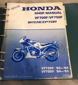 Manual De Servicio Honda VF750F VF700F Interceptor 1983 1984 1985 61MB203 AGUA - Imagen 1 de 5