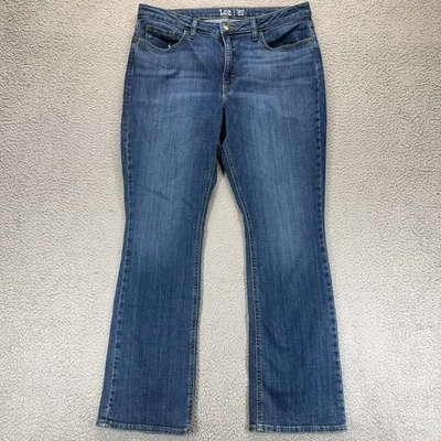 Lee Regular Fit Bootcut Mid Rise Women 16M 36x31 Mid Wash Blue Denim Jeans - Image 1 of 4