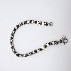 Vtg TMN Signed 925 Sterling Silver Tennis Bracelet Hearts Love FREE $HIPPING!!! - Picture 1 of 4