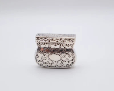 Encantadora Cartera Antigua Georgiana Plata Novedad Vinagreta Birmingham 1832 Foto 1 de 4