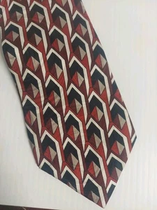 Corbata G. Ruffini Italia Negra Gris Roja Geométrica 100% Seda 3 x 58 Mediados de Siglo - Imagen 1 de 3