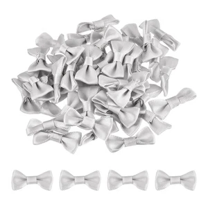 50pcs Light Grey Bow Ties 1.2"x0.6" Mini Bowknot for Crafting Satin Bows Bulk - Picture 1 of 6