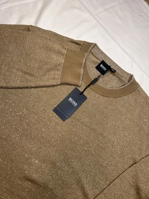 Suéter de punto beige XL de BOSS Hugo Boss para hombre nuevo con etiquetas Foto 1 de 4