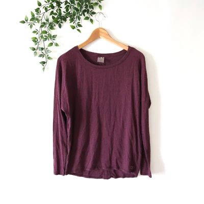 Blusa atlética Calia Carrie Underwood feminina roxa escura manga longa fenda traseira P - Imagem 1 de 4