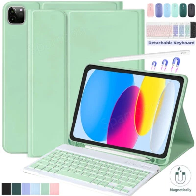 Bluetooth Keyboard Case with Mouse For iPad 10th/9/8/7/6/5 Gen Air 6/5/4 Pro 11 - Image 1 of 4