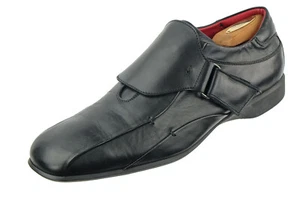 NEW GORDON RUSH Sz. 11.5 Black Leather Fashion Sneakers Casual Shoes ITALY - Picture 1 of 8